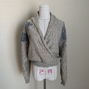 Vintage 80s Together! Textured Knit Poms Sweater New Wave Carrie Bradshaw S/M